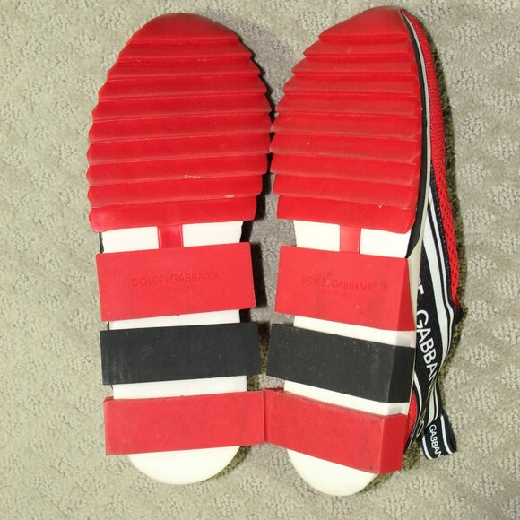 Dolce & Gabbana Mens Size 10 Sorrento Logo Slip On - Red/Black CS1595 AH677 - Picture 6 of 6